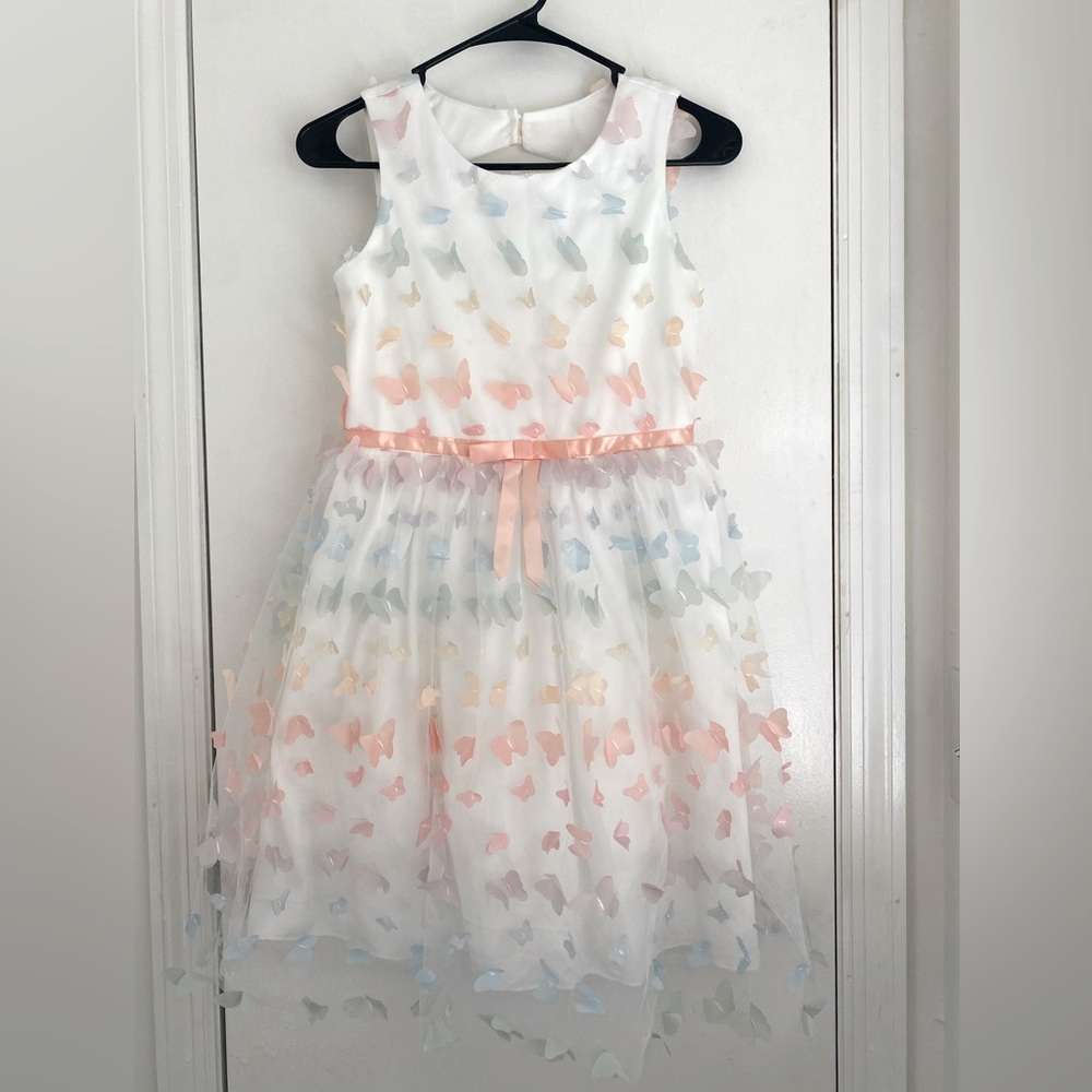 Charming Multicolor Butterfly Kids Dress
